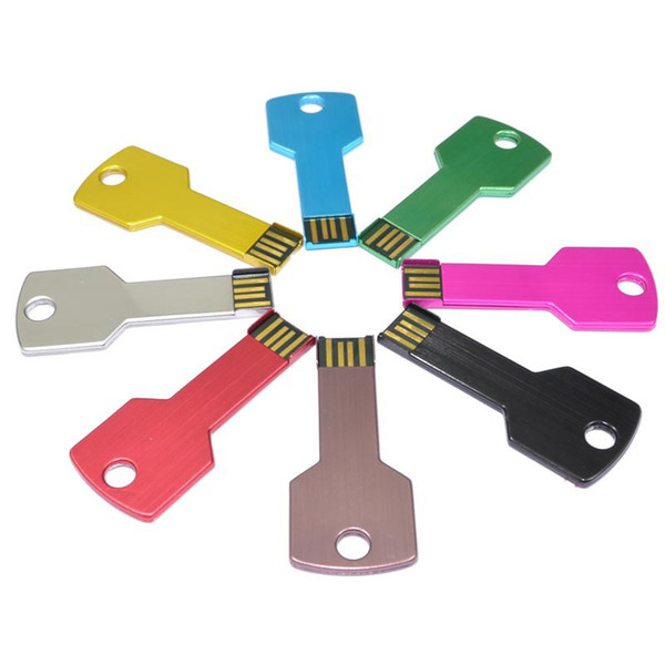 custom logo usb flash drive metal key pendrive 32g 16gb waterproof pen drive 2gb usb2.0 memory stick usb colorful metal u disk