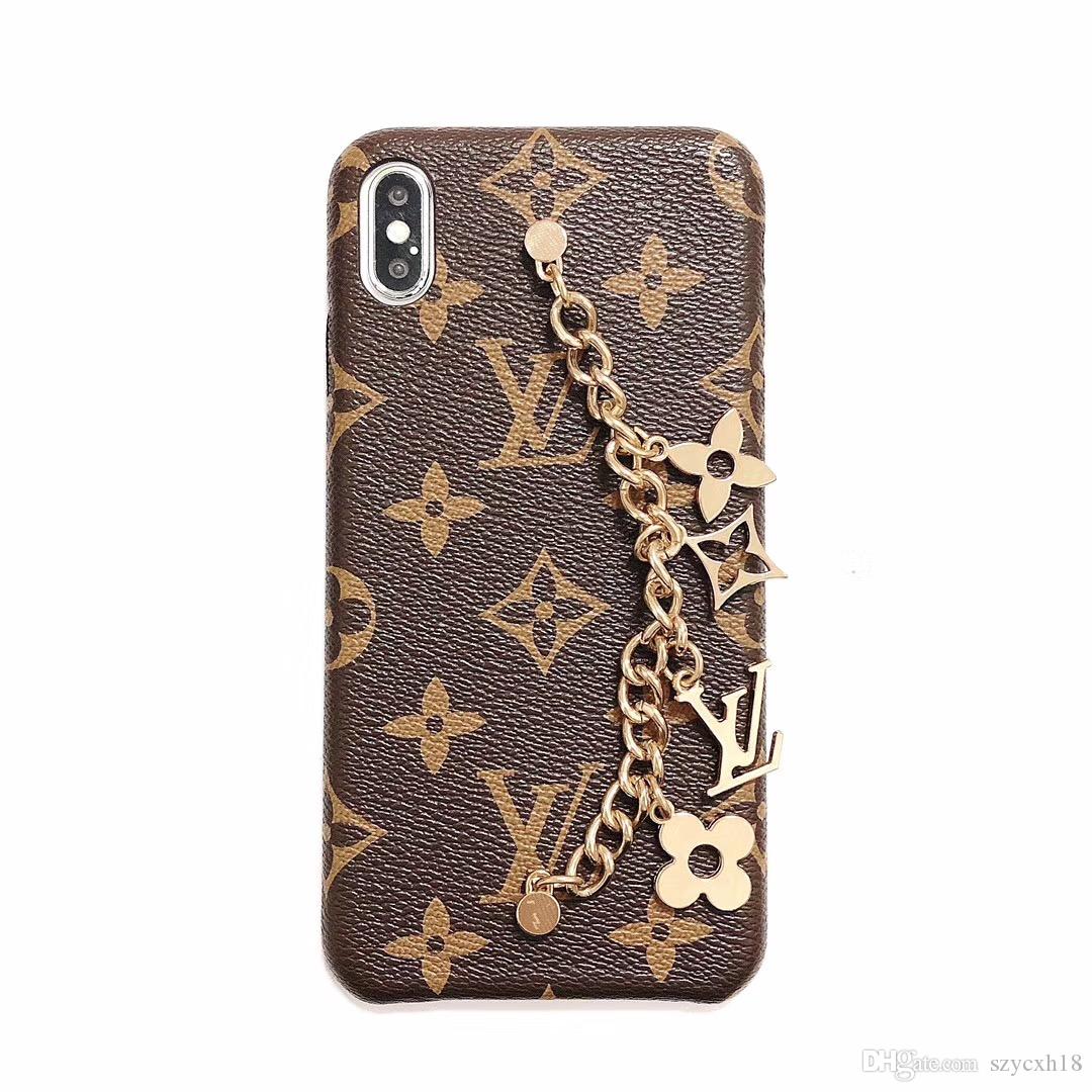 Luxury Phone Case for iphone xr case with Chain jewelry for Iphone X XS MAX 7P 8 6P cover Designer Phone Cases Leather Fashion Back Cover