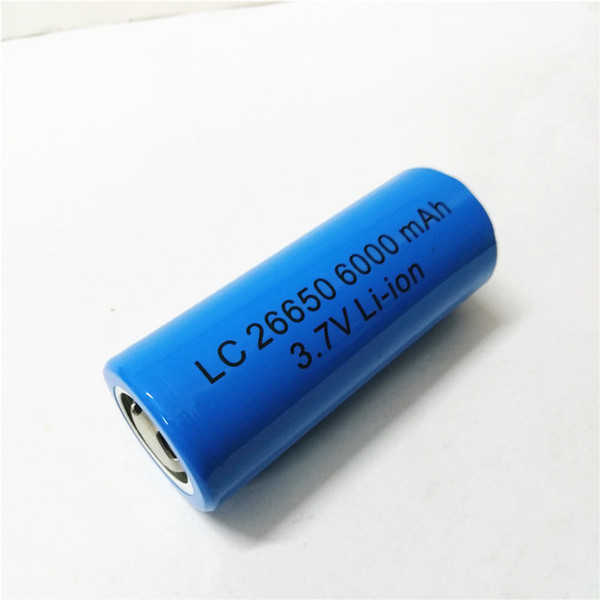 High quality Blue LC 26650 6000mAh 3.7V Rechargeable lithium battery Free shipping
