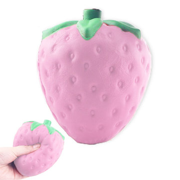 11.5x9.5cm Kawaii Squishy Strawberry Soft Kawaii Phone Keychain Bags Straps Slow Rising