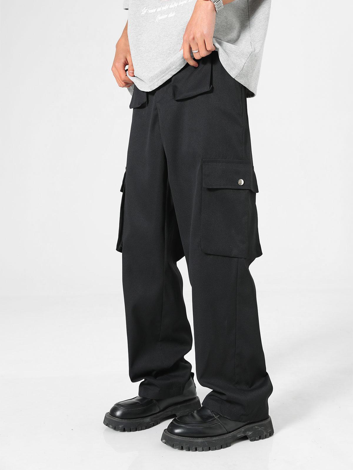 ZAFUL Men's Flap Pocket Design Cargo Pants L Black