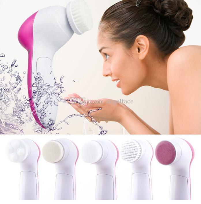 5 in 1 Electric Facial Cleanser Deep Clean Spa Waterproof Washing Machine Soft Brush Spin Face Lift Massage Skin Care Tool Free Shipping