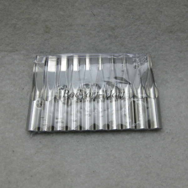 wholesale-10pcs 48mm short stainless steel tattoo tips set kit supply - thin sstk-b