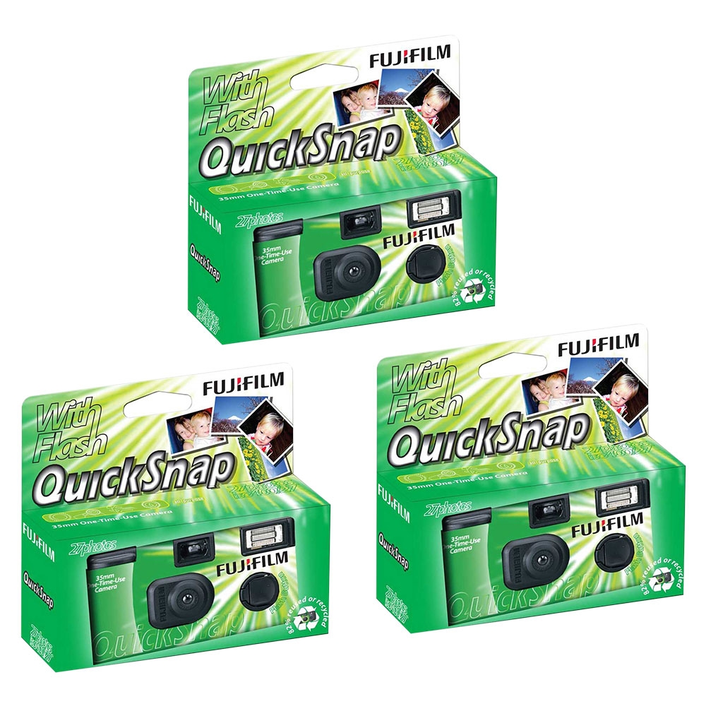 Fujifilm QuickSnap disposable Single Use Flash Camera with 27 Exposures - Value 3 Pack