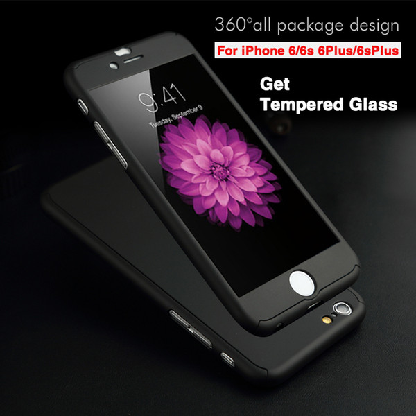 360 full edge shockproof tempered glass case for iphone 7/8 plus hard back cover for iphone xr xs max for samsung dhl