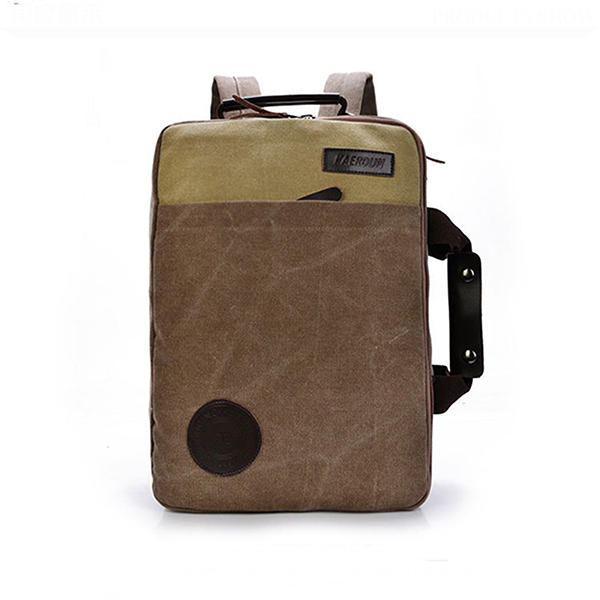 Men Canvas Leisure Travel Backpack Crossbody Bag Large Capacity Laptop Bag Satchel