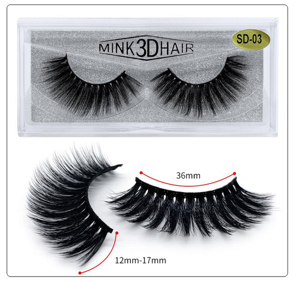 SD series 100% Real Mink Eyelashes Extension 17 to 25MM 3D lashes Manual Beautifying tools Multi-layer Sharpening False Eyelashes