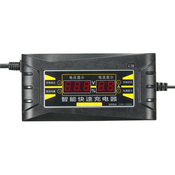 12v 6a smart fast battery charger for car motorcycle lcd display