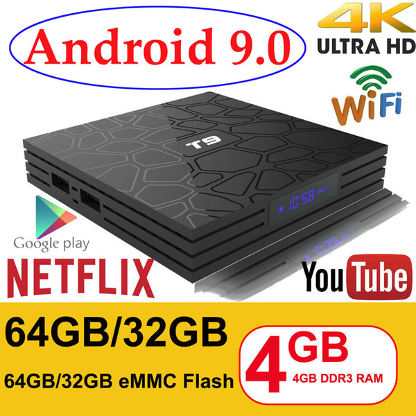 Android 9.0 TV Box T9 4GB RAM 32GB/64GB Rockchip RK3318 1080P H.265 4K Google Player Store Netflix Youtube TV BOX