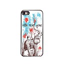 personnalisé cas de téléphone - fille assis sur le cas éléphant design en métal pour iPhone 5 / 5S
