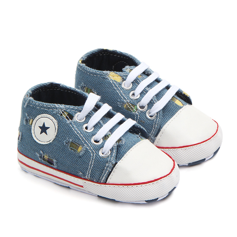 Baby / Toddler Hole Shoelace Design Denim Canvas Shoes