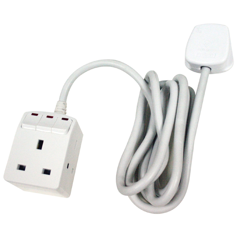 Masterplug 3 Socket Switched Extension Lead - 2M