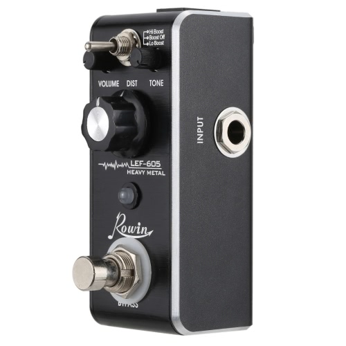 Rowin LFE-605 3 façon Heavy Metal Mini guitare électrique effet pédale bouton interrupteur simple effet de Distortion avec True Bypass