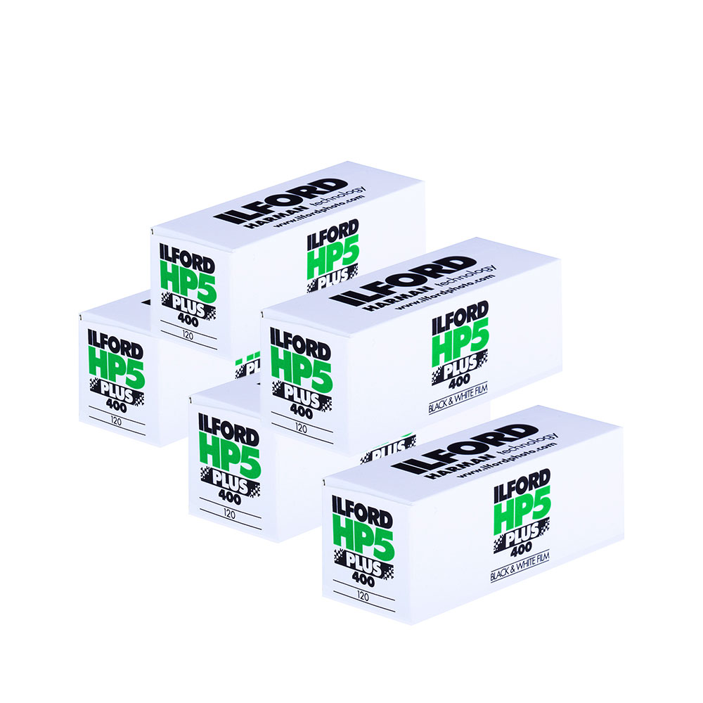 Ilford HP5+ 400 ASA Medium Format 120 Roll Film - Black and White Print Film - Value 5 Pack