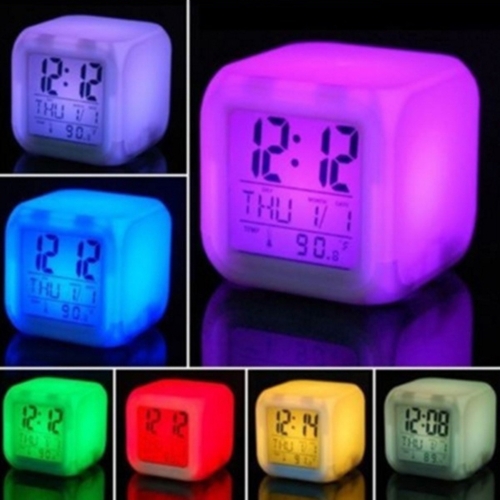 Walking of Dead Colorful Multi-function Date Week Temperature LED Glowing Digital Alarm Clock Cube Cute Toys
