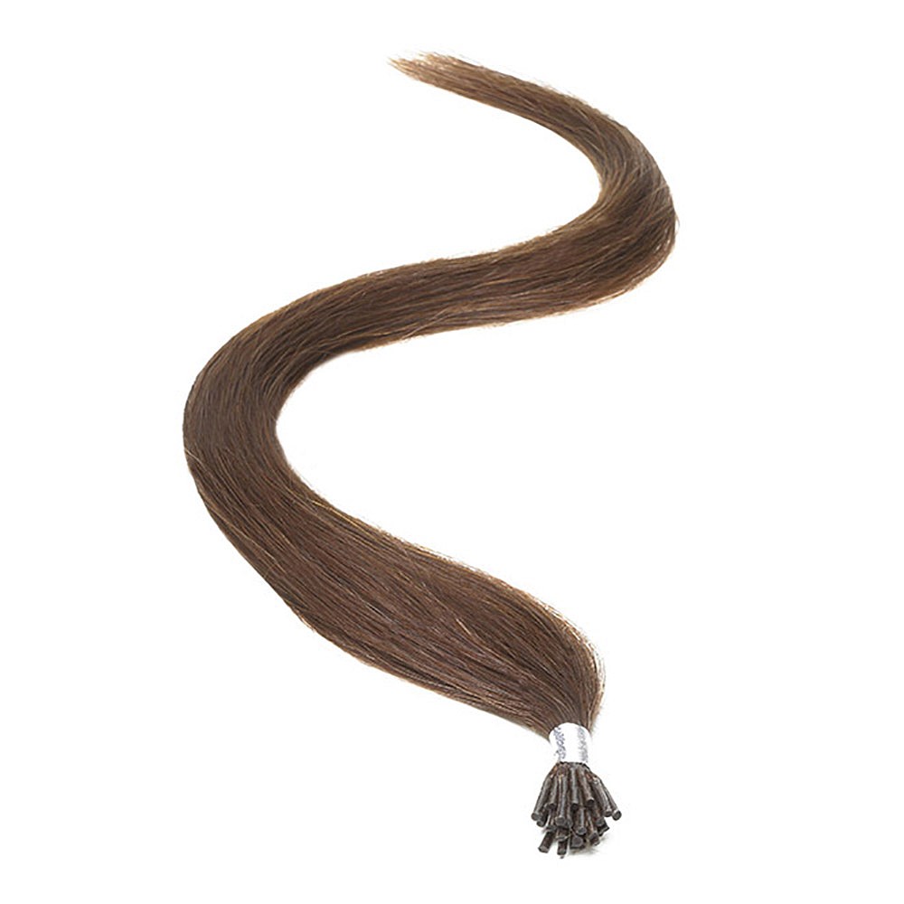 american pride i-tip human hair extensions 18 inch - 2 brownest brown