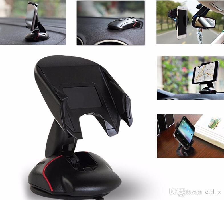 2016 New Mouse Car Phone Holder Universal 360 Windshield Mount Bracket for iphone 7 6 plus samsung note 7 huawei mobile