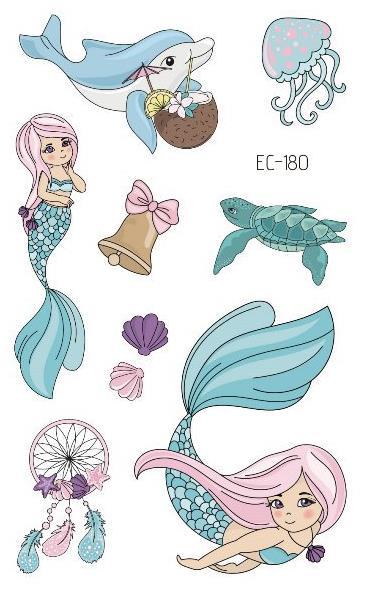 waterproof tatoo fake tattoo sticker mermaid dreamcatcher temporary flash tatto tatouage temporaire hand for girl kids children