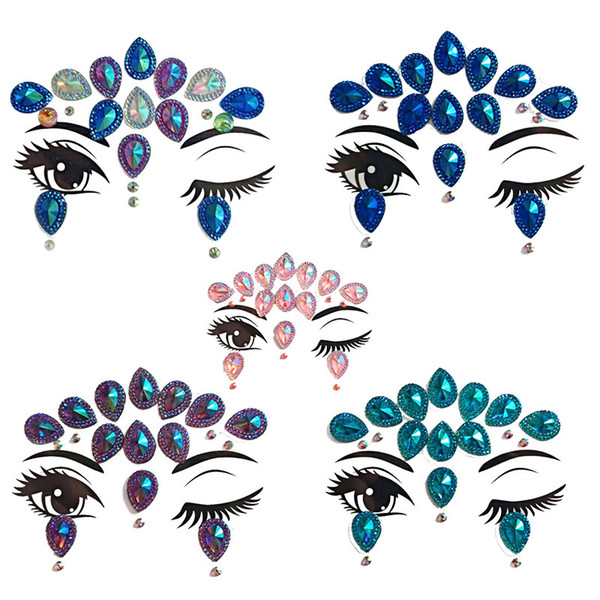masquerade face decoration diy jewelry acrylic rhinestone festival party temporary tattoo fashion face stickers for women