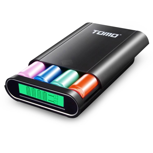 Chargeur de batterie TOMO M4 4 * 18650 Power Bank Chargeur USB externe avec écran LCD intelligent pour iPhone X Samsung S8 Note 8