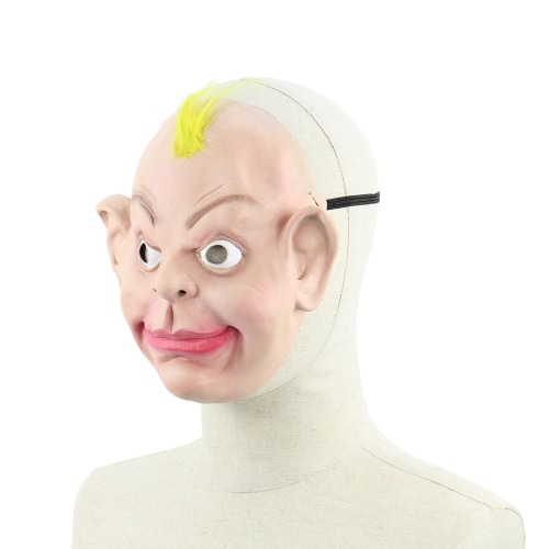 Realistic Latex Human Mask Scary Funny Male Man Masks with Elastic Strap for Halloween Costume Cosplay Fancy Dress