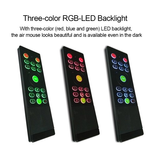 TZ16 2.4GHz Air Mouse Clavier sans fil Touchpad Double-face télécommande portable w / capteur à 6 axes Gyroscope IR apprentissage RGB LED rétro-éclairage pour Android TV Box Smart TV PC ordinateur portable