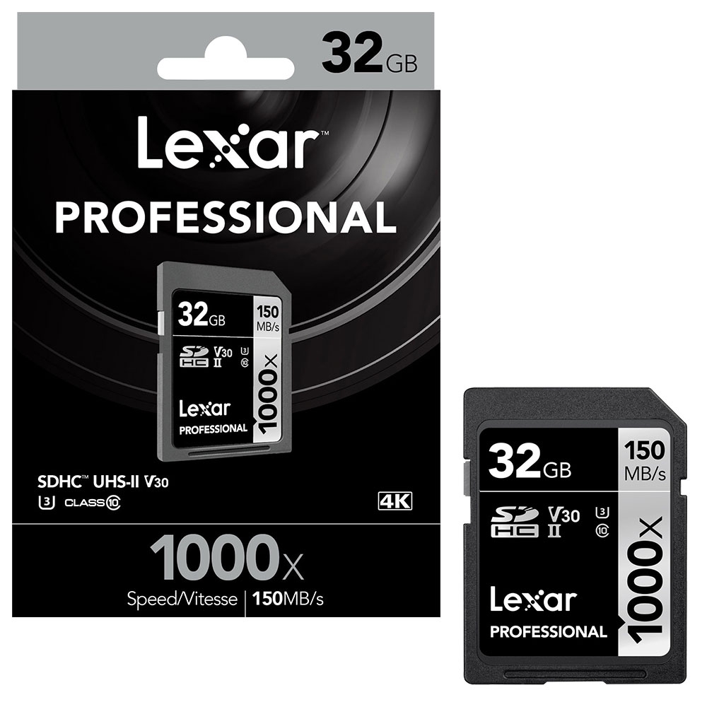 Lexar Pro SDHC Memory Card Class 10 1000x UHS-II U3 HD 4K 3D - 32GB