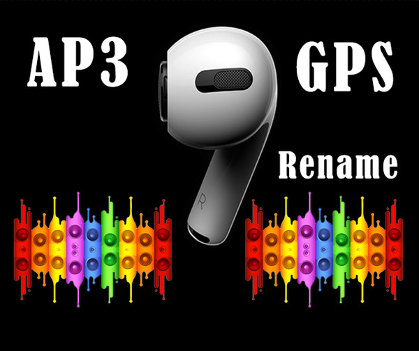 h1 chip ap3 pros headphones rename & gps tws earphones pro smart sensor wireless charging pressure sensor pk w1 chip ap2 i12 i500 i200