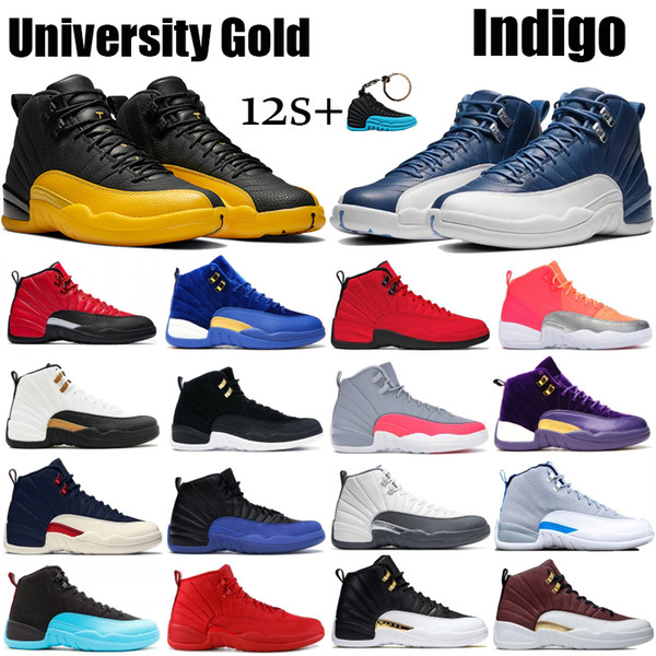 Black University Gold 12 12s Mens Basketball Shoes Jumpman indigo Reverse taxi Flu Game bulls Sunrise iridescent reflective Running Sneakers