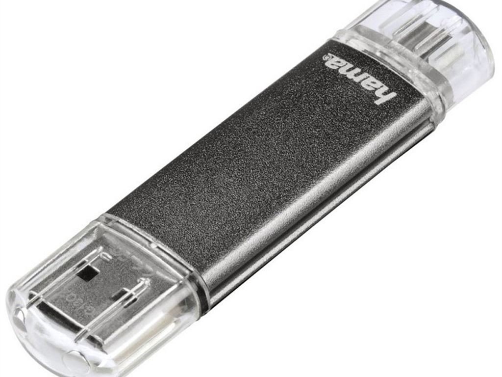Hama FlashPen Laeta Twin, USB 2.0, 32GB, 10MB/s, Grau