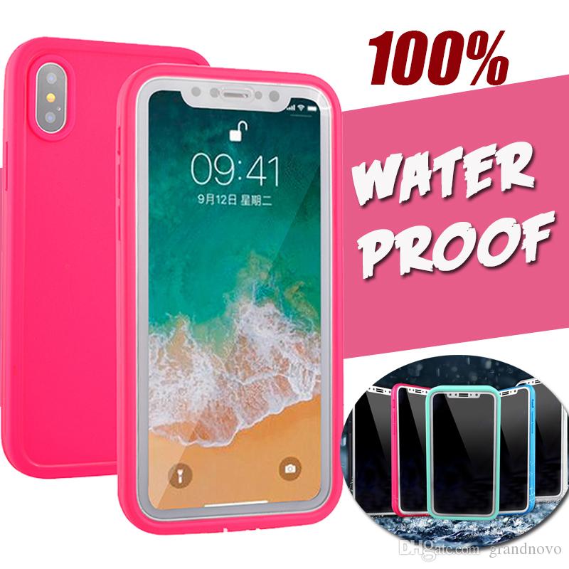 100% Sealed Waterproof Case Shockproof Underwater Diving Soft TPU Full Cover For iPhone XS Max XR X 8 Plus 7 6 6S 5 5S Samsung Galaxy S9 S7