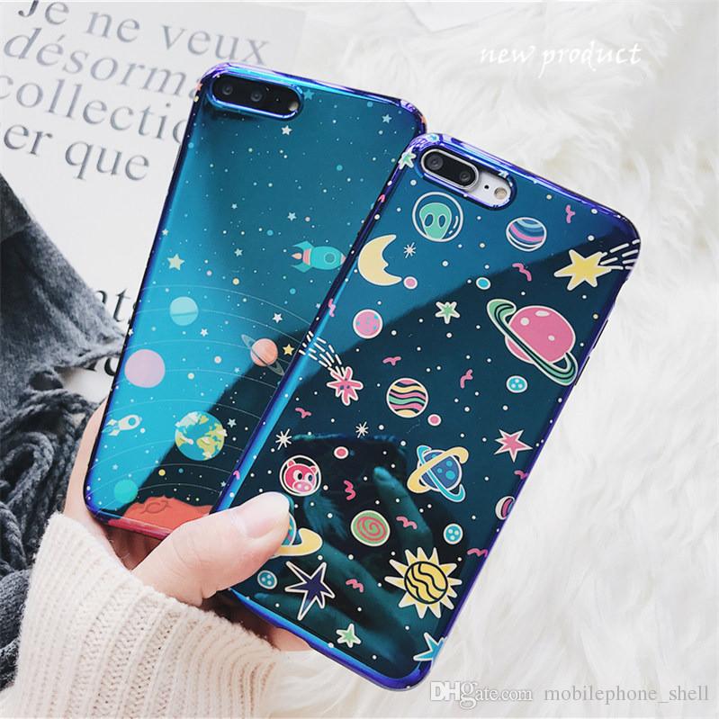 new Universe Series Phone Case For iPhone 6 6S 7 8 Plus X Cool Blu-Ray Cover Cute Planet Moon Star Cases