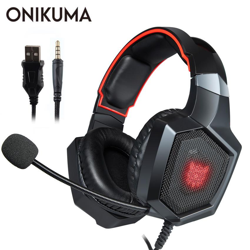 ONIKUMA K8 Casque PS4 Gaming Headset PC Stereo Earphones Headphones with Microphone LED Lights for Laptop Tablet/New Xbox One