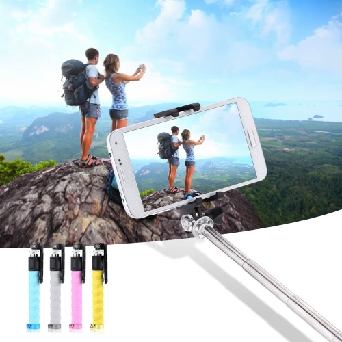 Wireless BT Extendable Foldable Pocket Remote Shutter Selfie Self-timer Monopod Stick for iPhone Samsung Sony IOS 5.0 Android 4.2 Smartphones GoPro SJCAM Xiaomi Yi with Back Scratcher