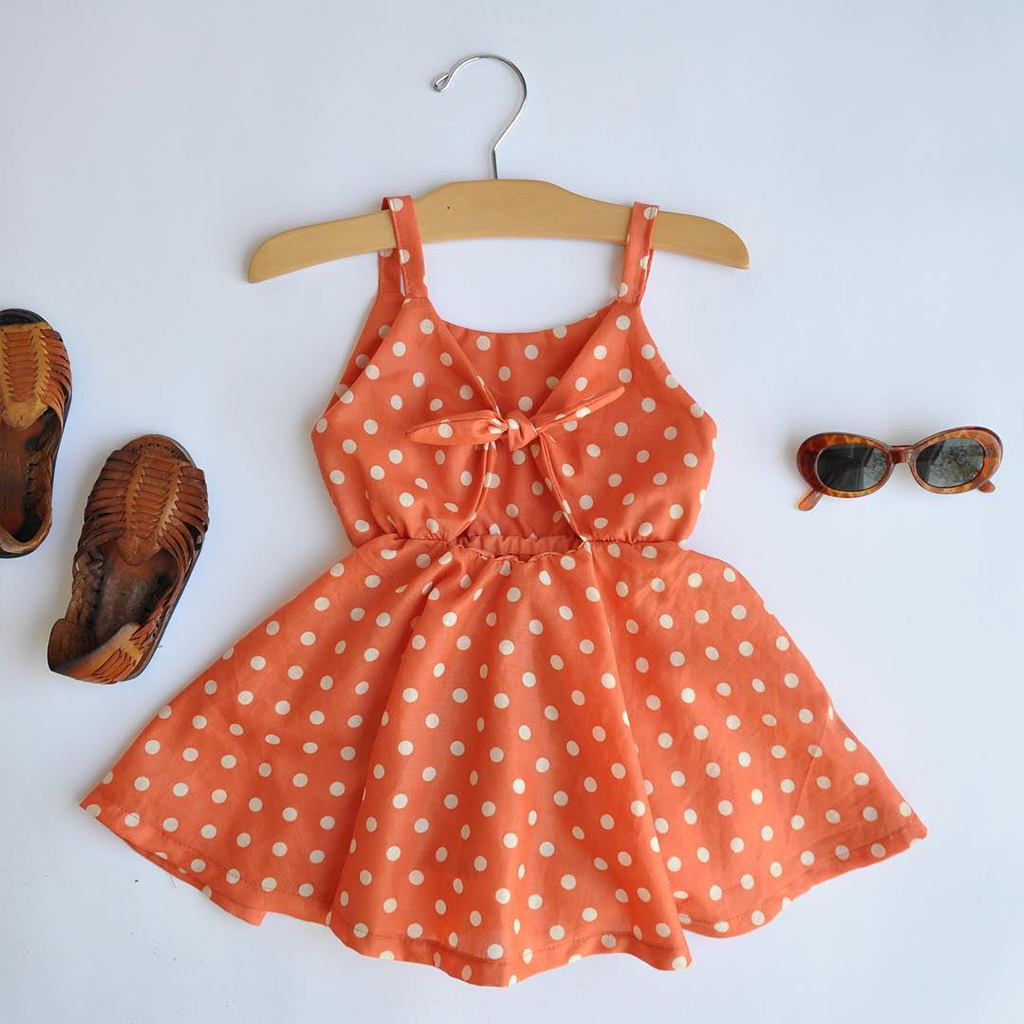 Baby/ Toddler Girl's Polka Dots Strap Dress