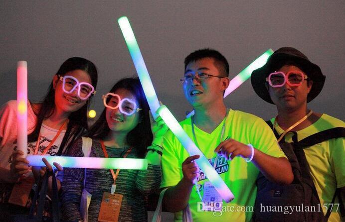 LED Colorful rods led foam stick flashing foam stick, light cheering glow foam stick concert Light sticks