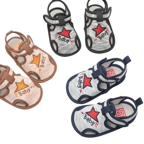 Infant Toddler Baby Shoes Boy Sandal Magic Tape Soft Sole Non-Slip Sneaker Prewalker For Summer Blue Size 4