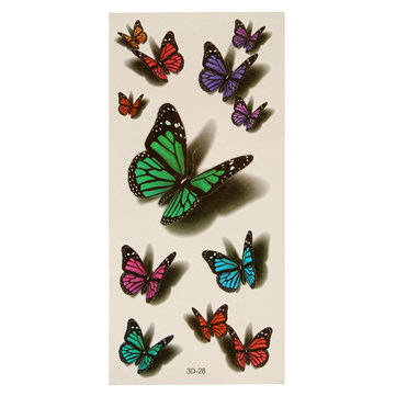 3D Butterfly Flying Design Temporary Tattoo Sticker Decal