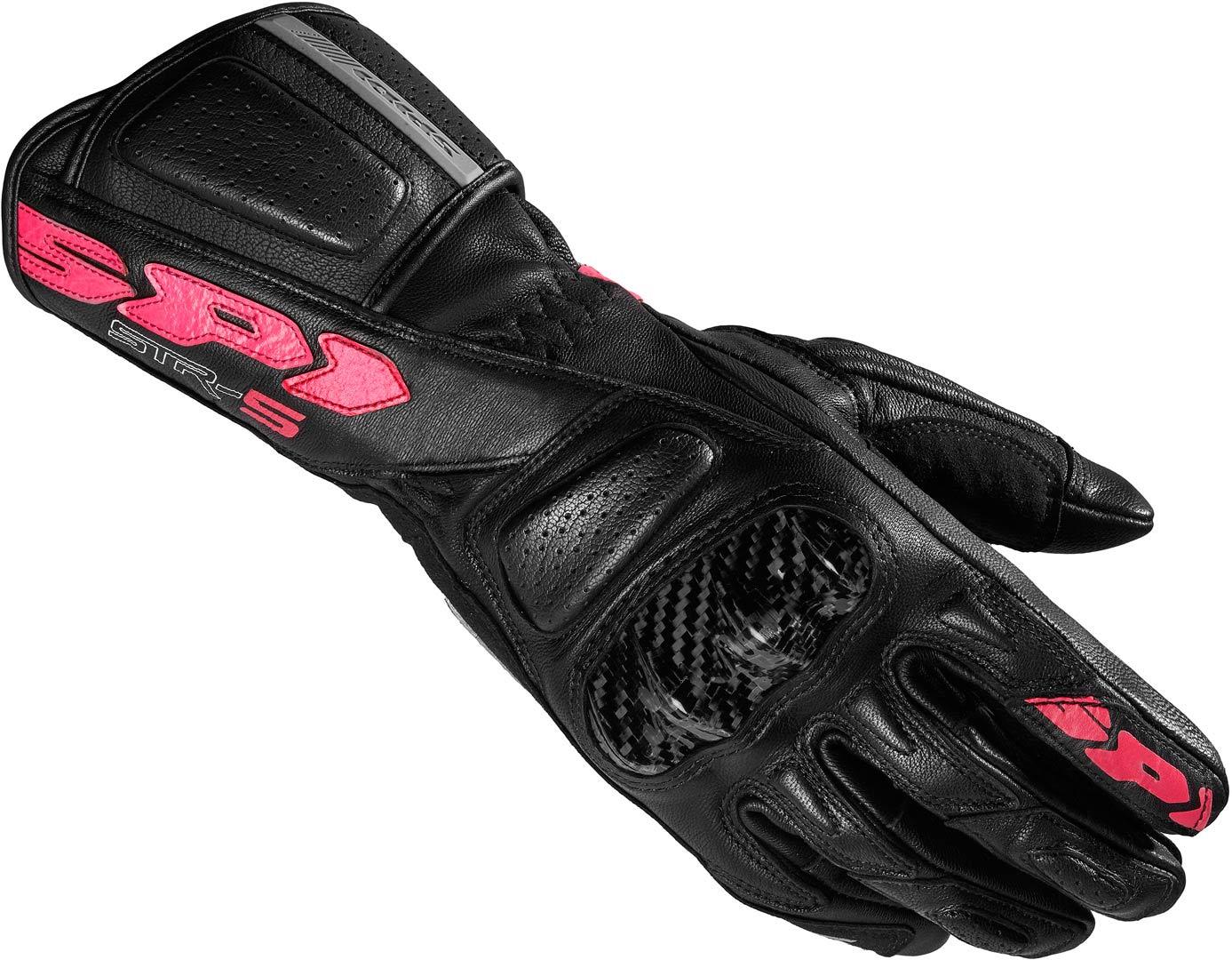 Spidi STR-5 Ladies Motorcycle Gloves, black-pink, Size XL for Women, black-pink, Size XL for Women
