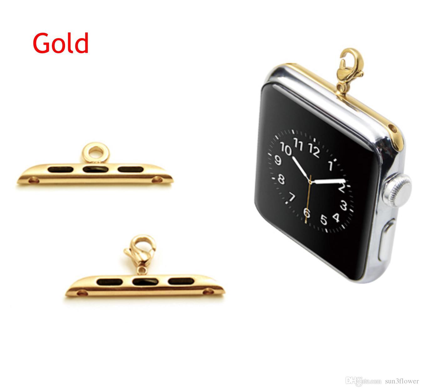 Necklace Jewelry Connector Adapter For Apple Watch 4 band 44mm/40mm iwatch series 3 2 1 42mm/38mm Gold Buckle clasp adapter