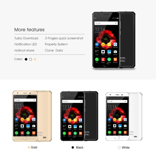 OUKITEL K4000 Plus Fingerprint Smartphone 4G FDD-LTE 3G WCDMA 5-Inch HD  2GB RAM+16GB ROM