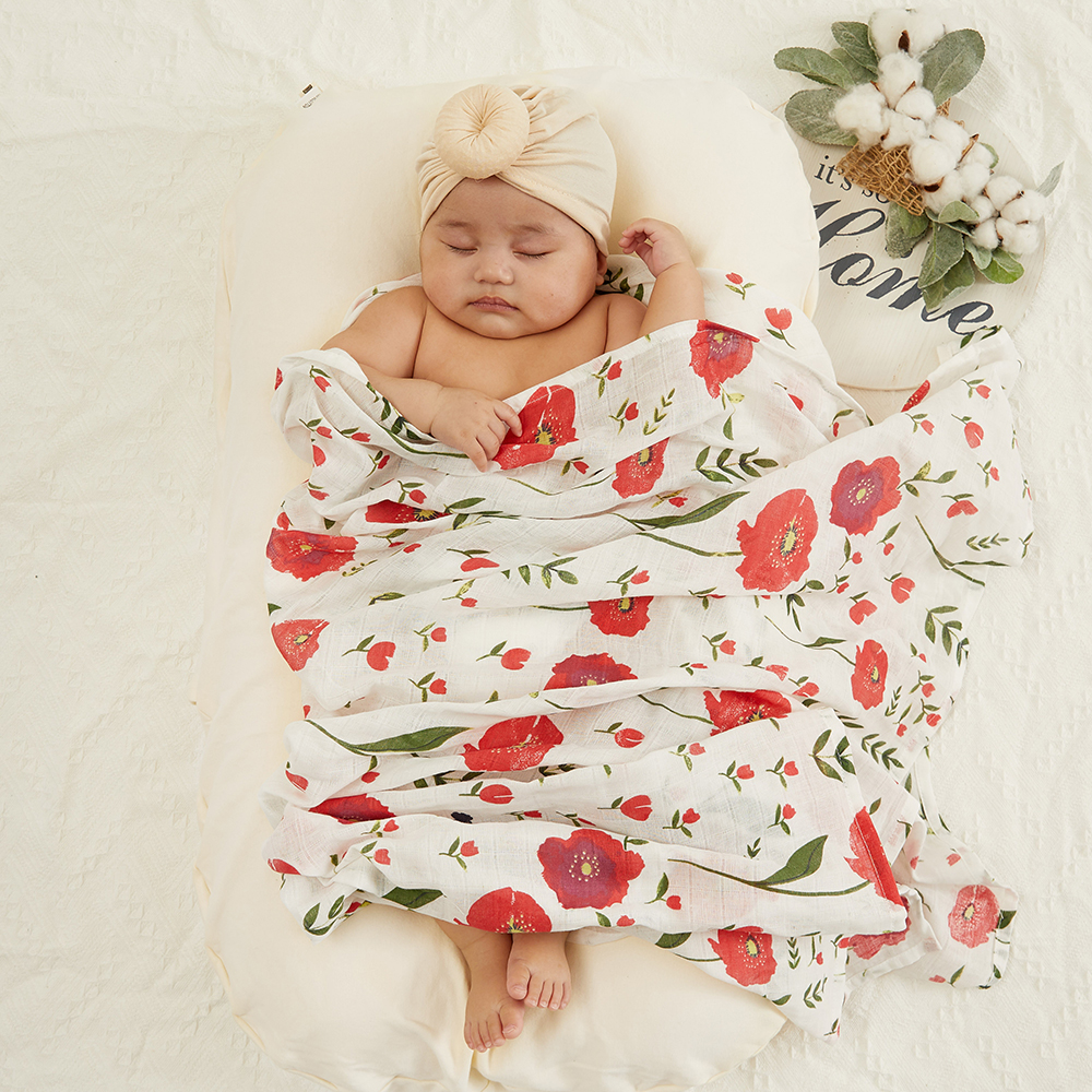 Baby Blanket Swaddling Newborn Floral Muslin Swaddle Baby Girl Blanket Wrap Sleeping Bag