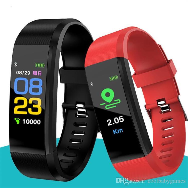 ID115 Plus Color Screen Smart Bracelet Fitness Tracker Pedometer Watch Band Heart Rate Blood Pressure Monitor Smart Wristband Coolbaby