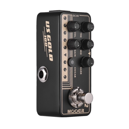 Mooer MICRO PREAMP Série 012 US GOLD 100 Préamplificateur numérique de style britannique Préamplificateur Guitare Pédale double canal Égaliseur 3 bandes avec True Bypass