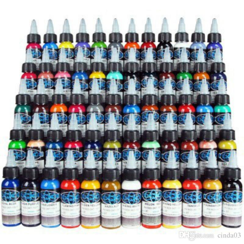 New Tattoo Ink Fusion 60 Colors Set 1 oz 30ml/Bottle Tattoo Pigment Kit TI601-30-60 Free Shipping