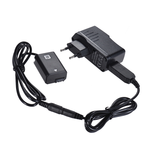 Andoer NP-FW50 Dummy Batterie + 5V 3A Câble d'alimentation USB avec prise de courant Remplacement pour AC-PW20 pour Sony NEX-3/5/6/7 Série A33 A37 A35 A55 A7 A7R A7II A6000 A6300