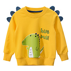Kids Boys' Sweatshirt Long Sleeve Dinosaur Letter Yellow Children Tops Fall Winter Daily Cute Indoor Outdoor Regular Fit 3-8 Years Lightinthebox