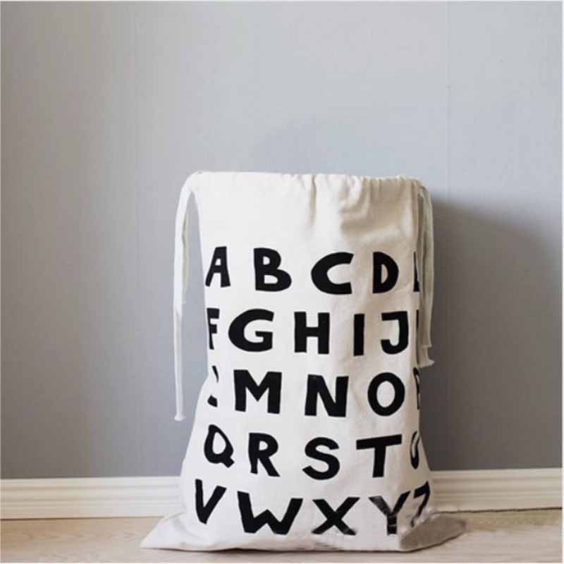 Bundle Letter Dog Print Canvas Storage Bag