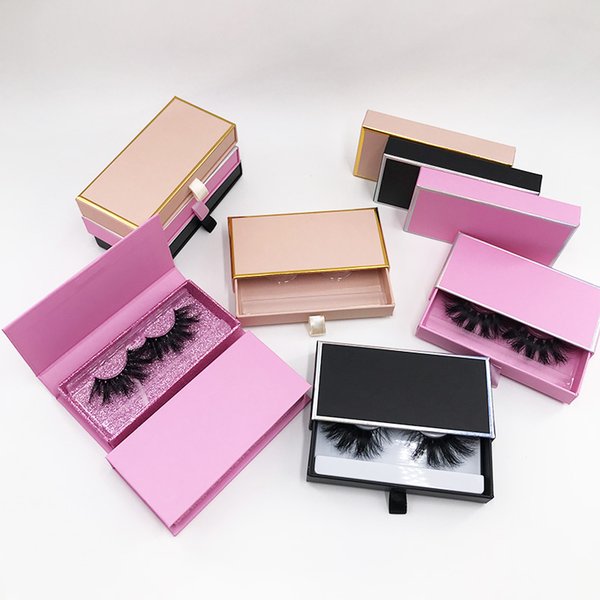 Wholesales Eyelash Box With Tray New 25mm False Eyelashes Packaging Lash Boxes Fake 3D Mink Lashes Case