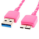 USB 3.0 Micro USB 3.0 M / M Cable Net-plaqué noir pour Samsung Note 3 (1M)